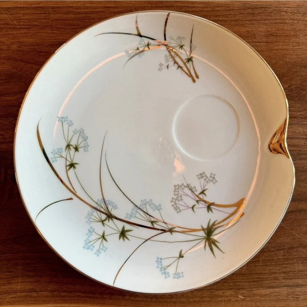 8pc VTG 60s MCM Napco China Teacup Snack Plate Hand Painted Hostess Set 4ZD-5317